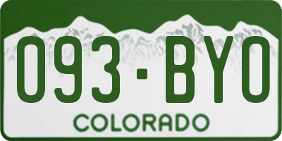CO license plate 093BYO