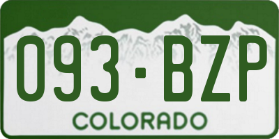 CO license plate 093BZP