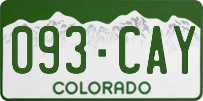 CO license plate 093CAY