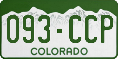 CO license plate 093CCP