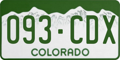 CO license plate 093CDX