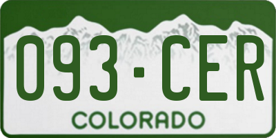 CO license plate 093CER