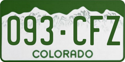 CO license plate 093CFZ