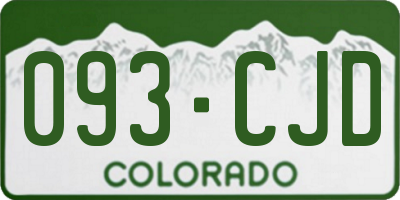 CO license plate 093CJD