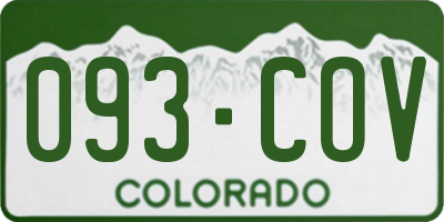 CO license plate 093COV