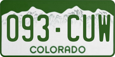 CO license plate 093CUW