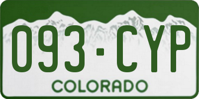 CO license plate 093CYP