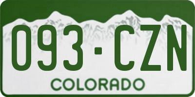 CO license plate 093CZN