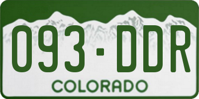 CO license plate 093DDR