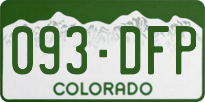 CO license plate 093DFP