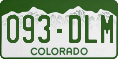CO license plate 093DLM