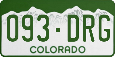 CO license plate 093DRG