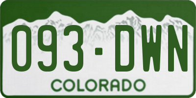 CO license plate 093DWN