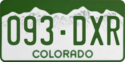 CO license plate 093DXR