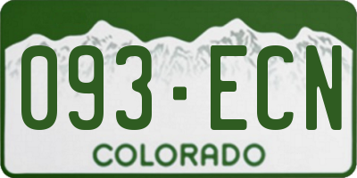 CO license plate 093ECN