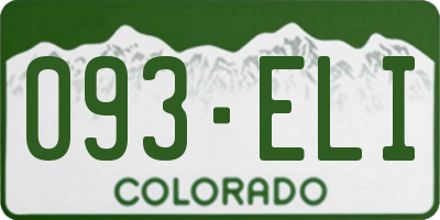 CO license plate 093ELI