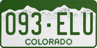 CO license plate 093ELU