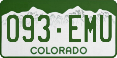 CO license plate 093EMU