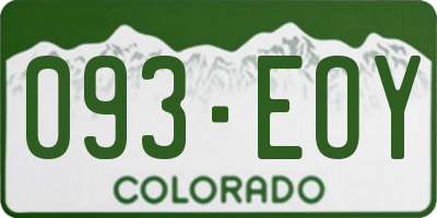 CO license plate 093EOY