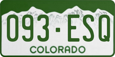 CO license plate 093ESQ