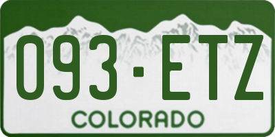 CO license plate 093ETZ