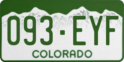 CO license plate 093EYF