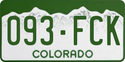 CO license plate 093FCK