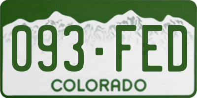 CO license plate 093FED