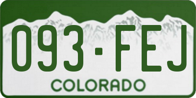 CO license plate 093FEJ