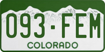 CO license plate 093FEM