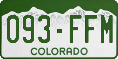 CO license plate 093FFM