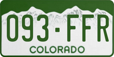 CO license plate 093FFR