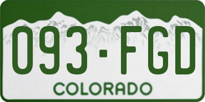 CO license plate 093FGD