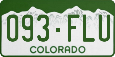 CO license plate 093FLU