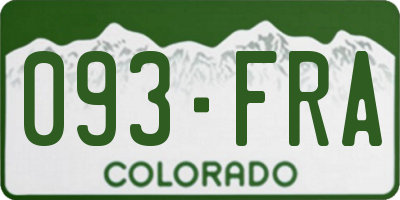 CO license plate 093FRA