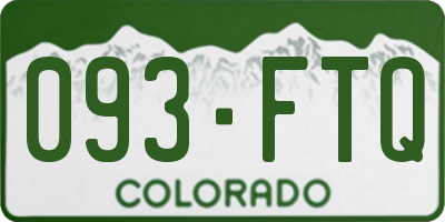 CO license plate 093FTQ