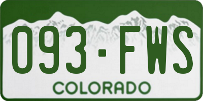CO license plate 093FWS