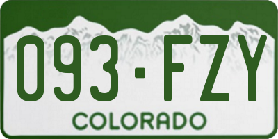 CO license plate 093FZY