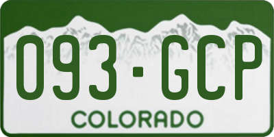 CO license plate 093GCP