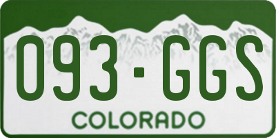 CO license plate 093GGS