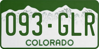 CO license plate 093GLR