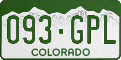 CO license plate 093GPL