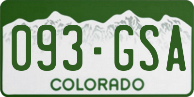 CO license plate 093GSA