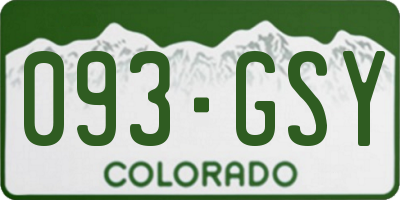 CO license plate 093GSY
