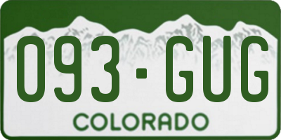 CO license plate 093GUG