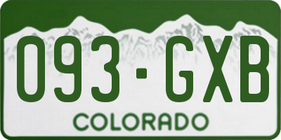 CO license plate 093GXB