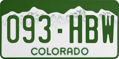 CO license plate 093HBW