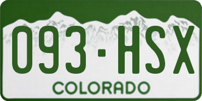 CO license plate 093HSX