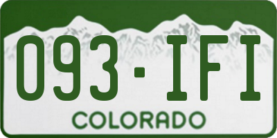CO license plate 093IFI