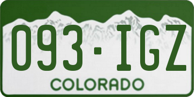 CO license plate 093IGZ
